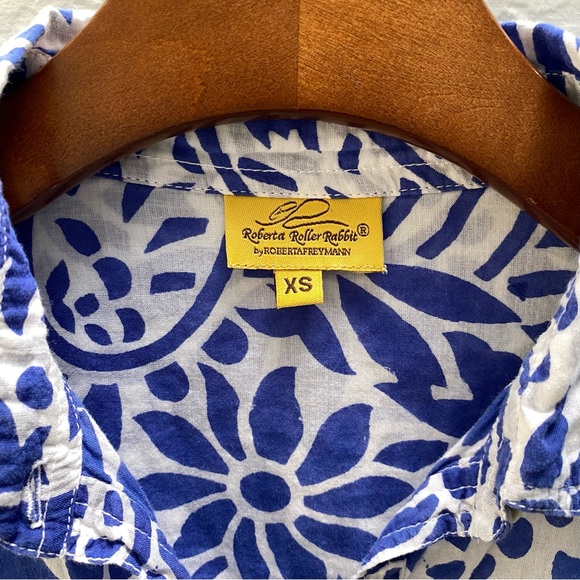 Original Roberta Roller Rabbit Dress Blue White Long Sleeve Button Down - Picture 4 of 11